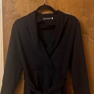 A Feiinvan deep blue high-low dress